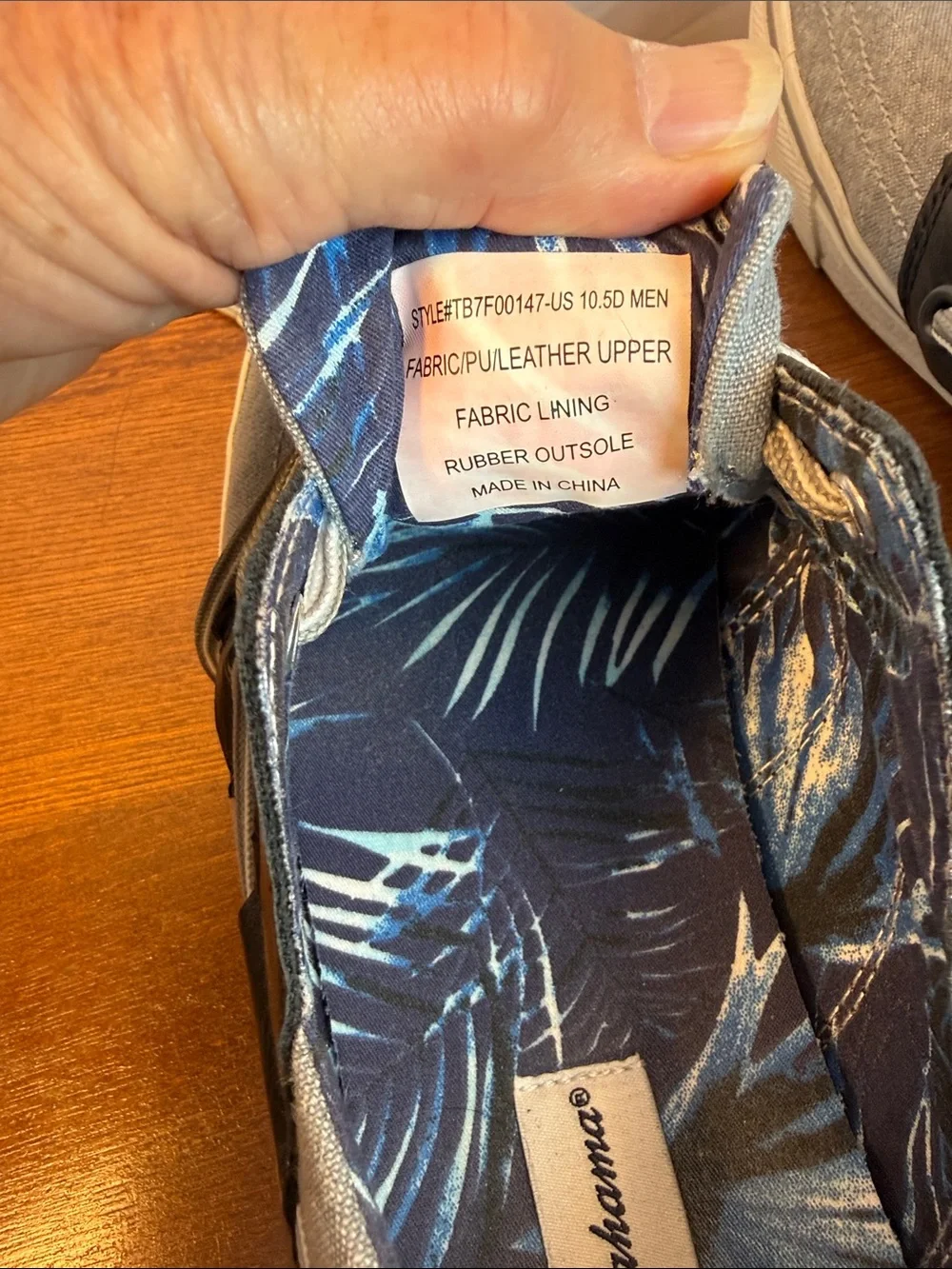 Tommy Bahama Men's Gray and Black Canvas Boat Shoes